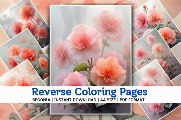Download Begonia Flowers Reverse Coloring Pages - Flower Collection