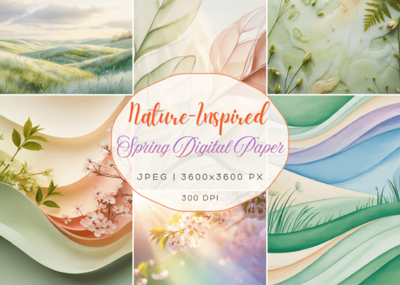 Download Spring Nature-Inspired Digital Paper - Nature Collection