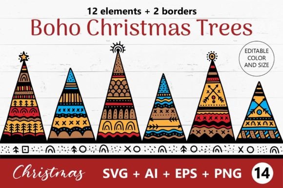 Download Christmas Tree SVG Clipart Boho Ornament - Art Collection