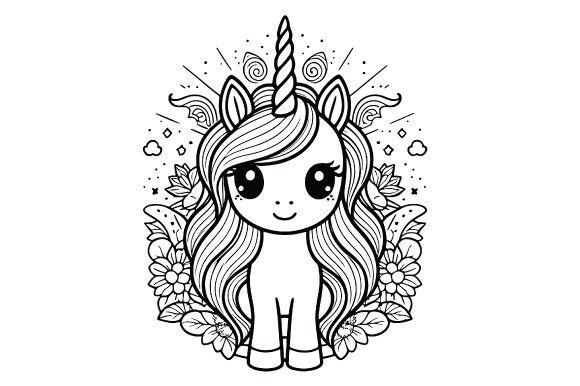 Download Cartoon Unicorn Cute Mandala Drawing - Art Collection