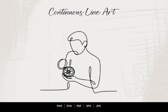 Download Man Holding Compass Line Art - Art Collection