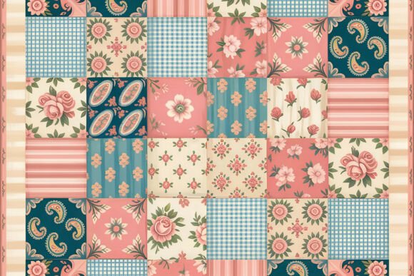 Download Multi Pattern Floral Patchwork Art - Art Collection