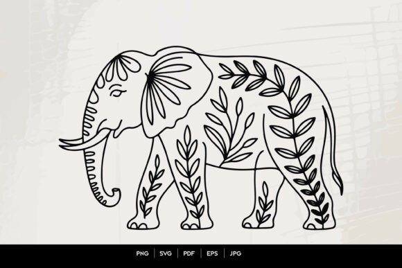 Download Boho Elephant Line Art SVG - Art Collection