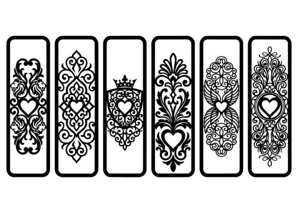 Download Royal Heart Ornament Bookmark EPS Bundle - Art Collection