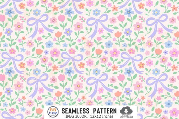 Download Spring Floral Pattern Flower Bow Paper - Flower Collection