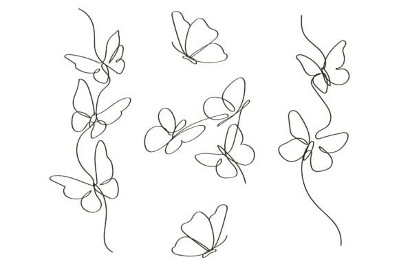 Download Hand-drawn Continuous Line Art Butterfly - Art Collection