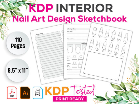Download Nail Art Design Sketchbook KDP Interior - Art Collection