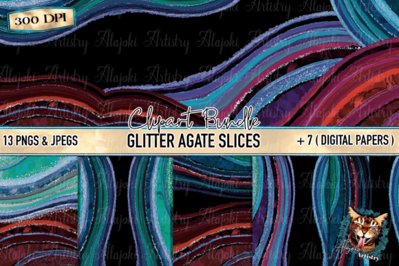 Download Glitter Agate Clipart Graphic Bundle - Art Collection