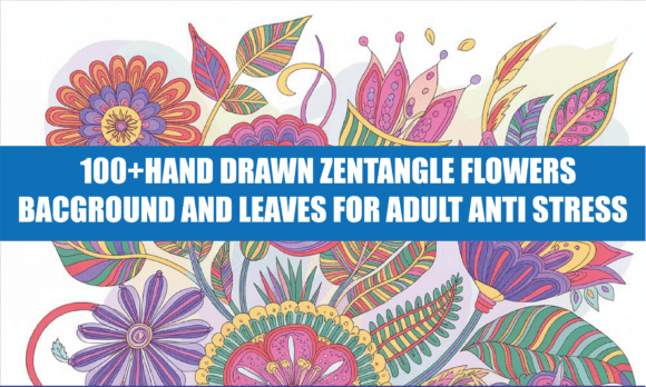 Download Hand Drawn Zentangle Flowers Bacgrou P-3 - Flower Collection