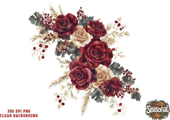 Download Ruby Petal Christmas Bouquet Clipart - Art Collection