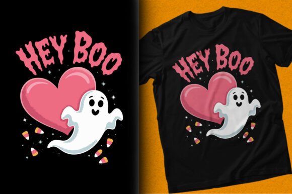 Download Hey Boo Halloween Heart T-shirt Design - Art Collection
