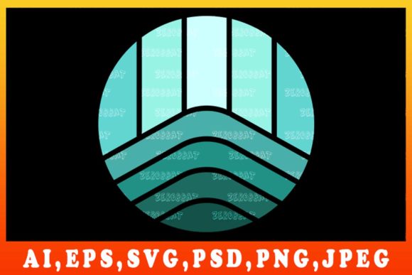 Download Sunset Circle Design Graphic Art POD - Premium Resources