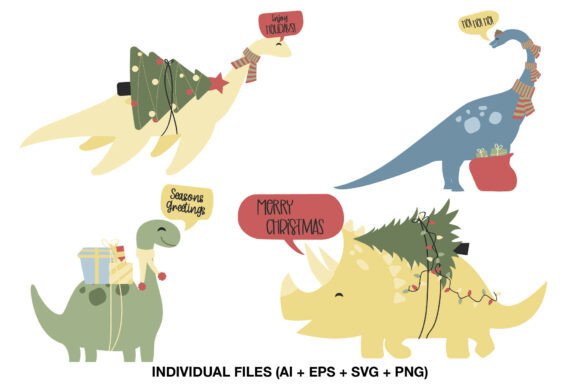 Download Christmas Dinosaur Card Clipart - Art Collection