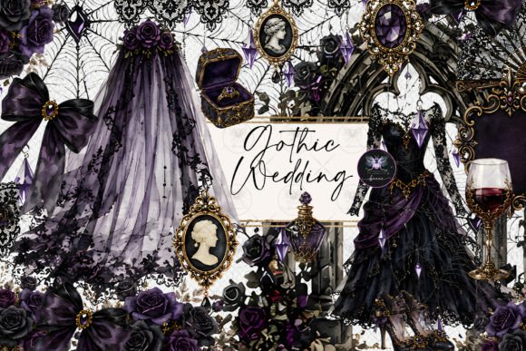 Download Purple Gothic Wedding Clipart - Art Collection