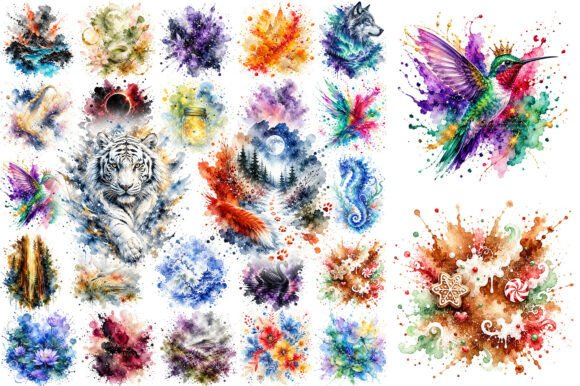 Download 100 Watercolor Splash Nature Clipart PNG - Premium Resources