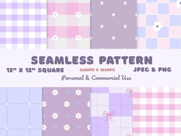 Download Purple Pink Seamless Pattern Flower Bow - Flower Collection