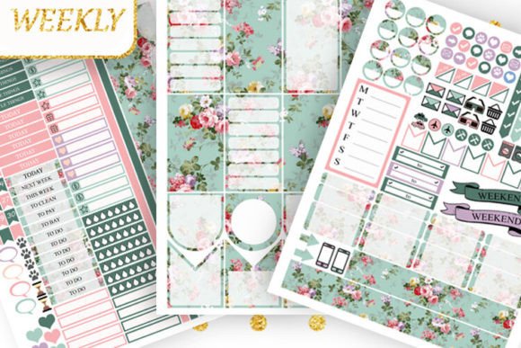 Download Big Happy Planner Stickers Pink Flowers - Flower Collection