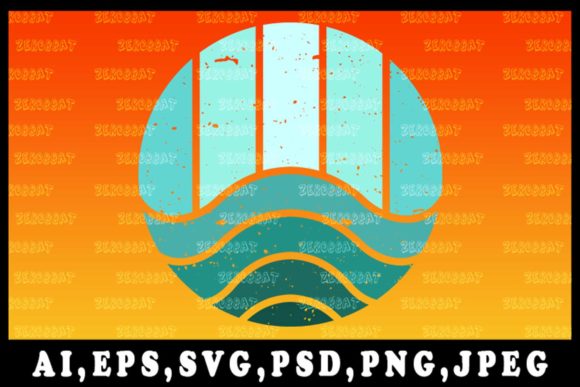 Download Sunset Circle Design Graphic Art POD - Premium Bundle
