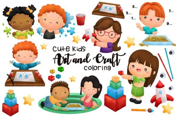 Download Cute Kids Art Craft Clipart Watercolor - Art Collection