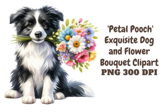 Download Petal Pooch Dog &amp; Flower Bouquet Clipart - Art Collection