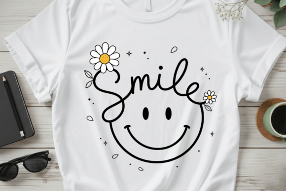 Download Smile Daisy Flower PNG T-Shirt Design - Flower Collection