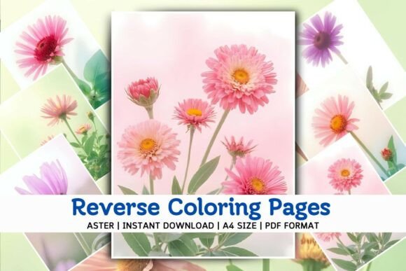 Download Aster Flower Reverse Coloring Pages - Flower Collection